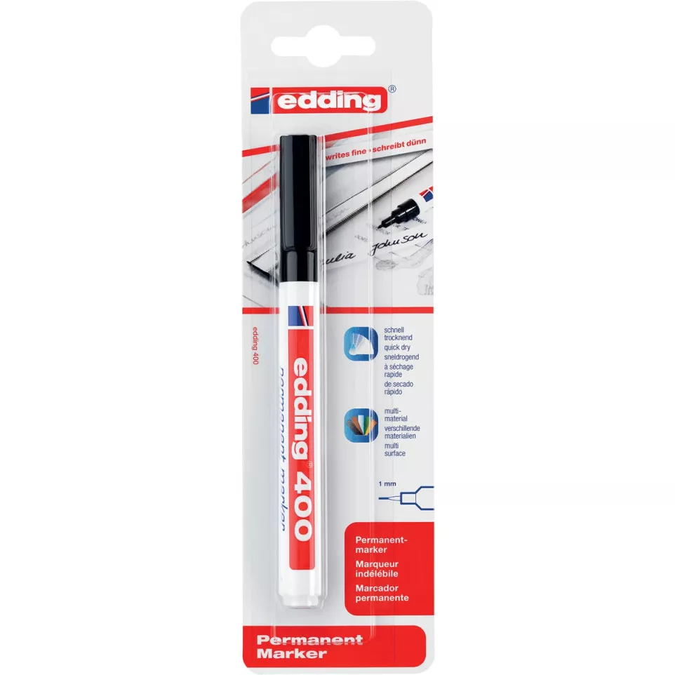 Edding marqueur permanent, 400, noir,...
