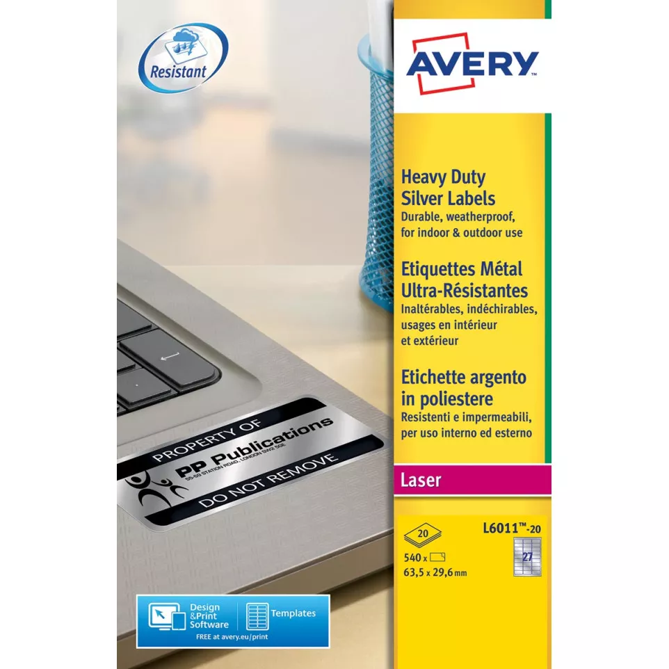 Avery L6011-20 Heavy-Duty Silver...
