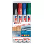 Edding marqueur permanent e-3300 blister de 4 pièces en couleurs assorties