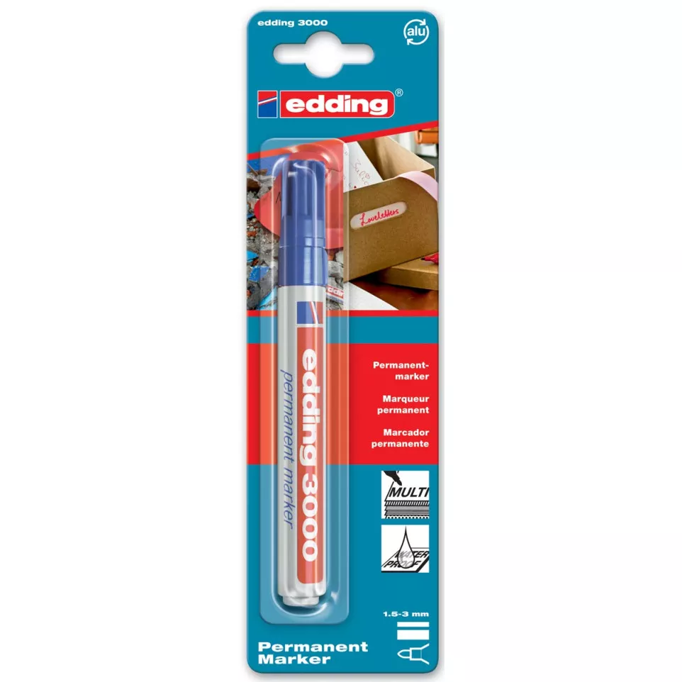 Edding marqueur permanent 3000 bleu,...