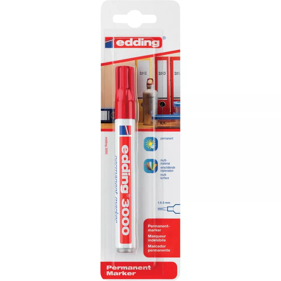 Edding marqueur permanent 3000 rouge,...