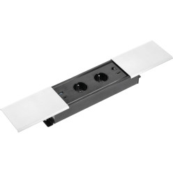 PRESTINO Combibox stopcontact 2 stopcontacten + USB A + USB C + RJ45 + HDMI grijs / pce