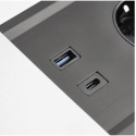 Prise Combibox PRESTINO 2 prises + USB A + USB C + RJ45 + HDMI gris / pce