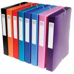 Exacompta boîte de classement dos de 4 cm                couleurs assorties