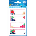 Avery étiquettes ménagères, blister de 3 feuilles, 12 étiquettes
