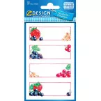 Avery étiquettes ménagères, blister de 3 feuilles, 12 étiquettes