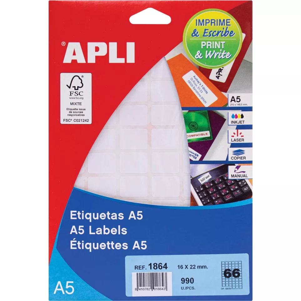 Apli witte etiketten Print & Write ft...