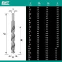 Set of 25 Helical Wood Drill Bits 1 - 13 mm by 0.5 mm per piece