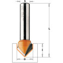 V-groeffrees, 2 hardmetalen snijkanten 90° D 6 / pce