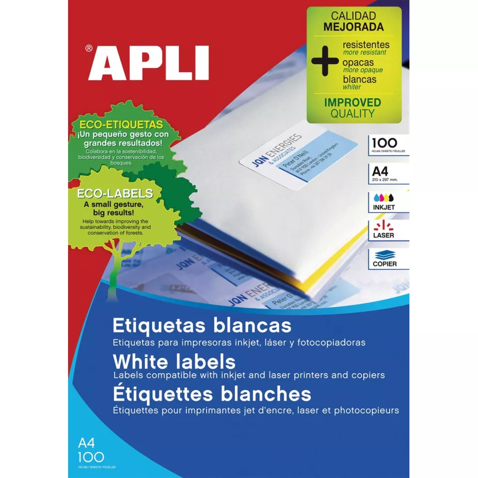 Apli white labels 48.5 x 16.9 mm (w x...