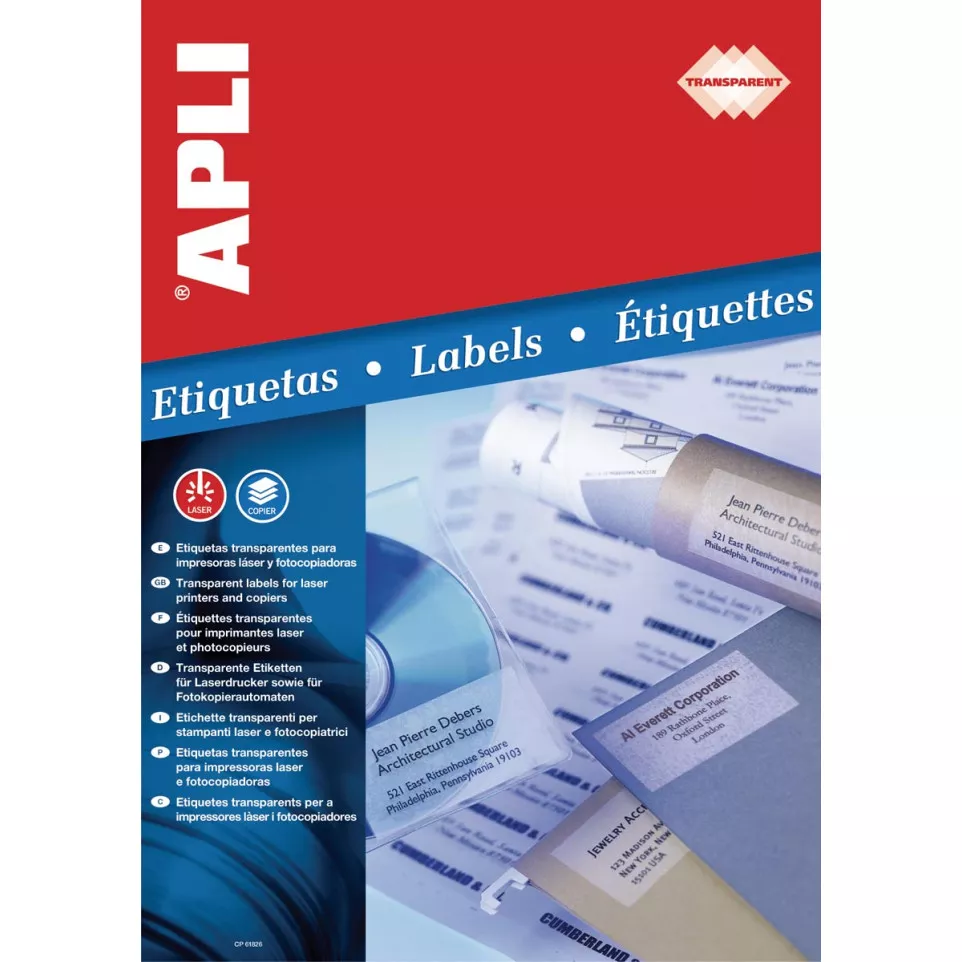 Apli Etiquettes transparentes ft 48,5...