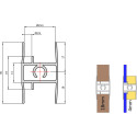 Profil intermédiaire de porte aluminium anodisé bronze à visser pour panneaux 18mm ou verre 4mm NOVO S 18/4 et LOCA 18/4 longueu