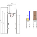 Onderdeurprofiel aluminium brons geanodiseerd voor schuifdeuren NOVO S 18/4 en LOCA 18/4 lengte 6m / 6m