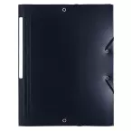 Exacompta A4 Polypropylene Elastic Folder with Flaps Black