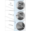 Ladezijde kit antraciet hoogte 120mm + Softclose glijders diepte 450mm max.40kg Slim / pce