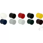 Bouton cylindrique Ø 32mm PVC gris foncé / pce