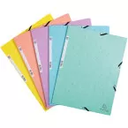 Exacompta Aquarel Elasticated Folder Cardboard A4 3 Flaps Assorted Colors