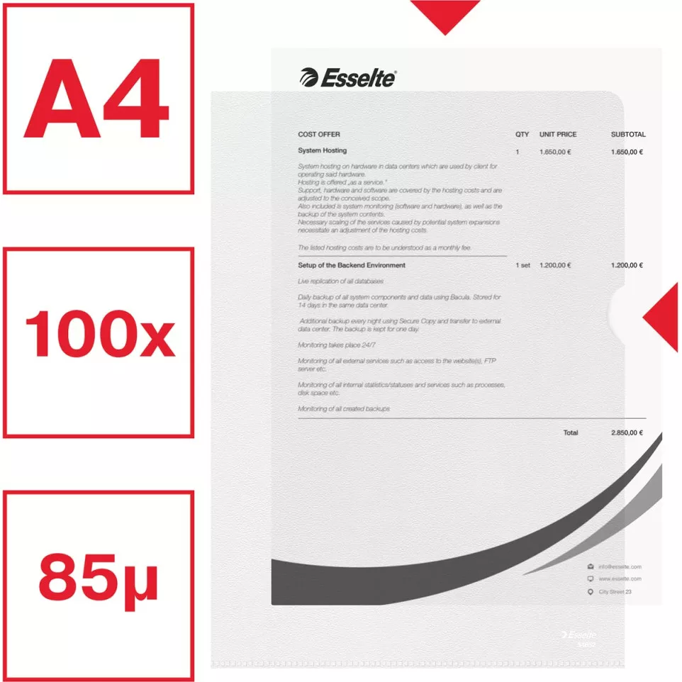 Esselte Essential A4 Document Wallet...