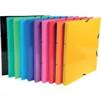 Exacompta Iderama classeur à anneaux, pour ft A4, 2 anneaux de 15 mm, avec élastiques, couleurs assorties