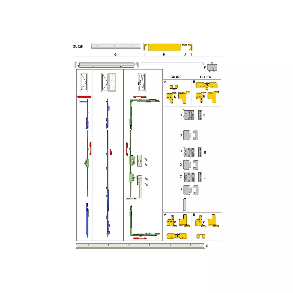 GU 922 and 925 White Profile Bar 3m...