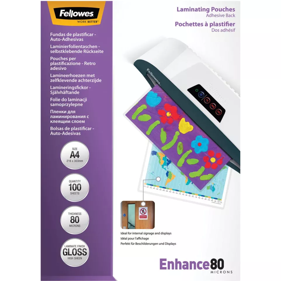 Fellowes Enhance80 Self-Adhesive...
