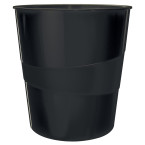 Leitz WOW Wastepaper Bin Black