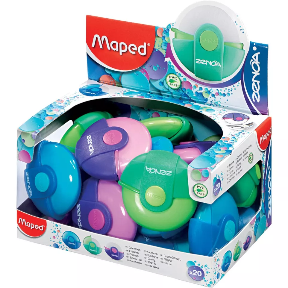 Maped gomme Zenoa, couleurs assorties