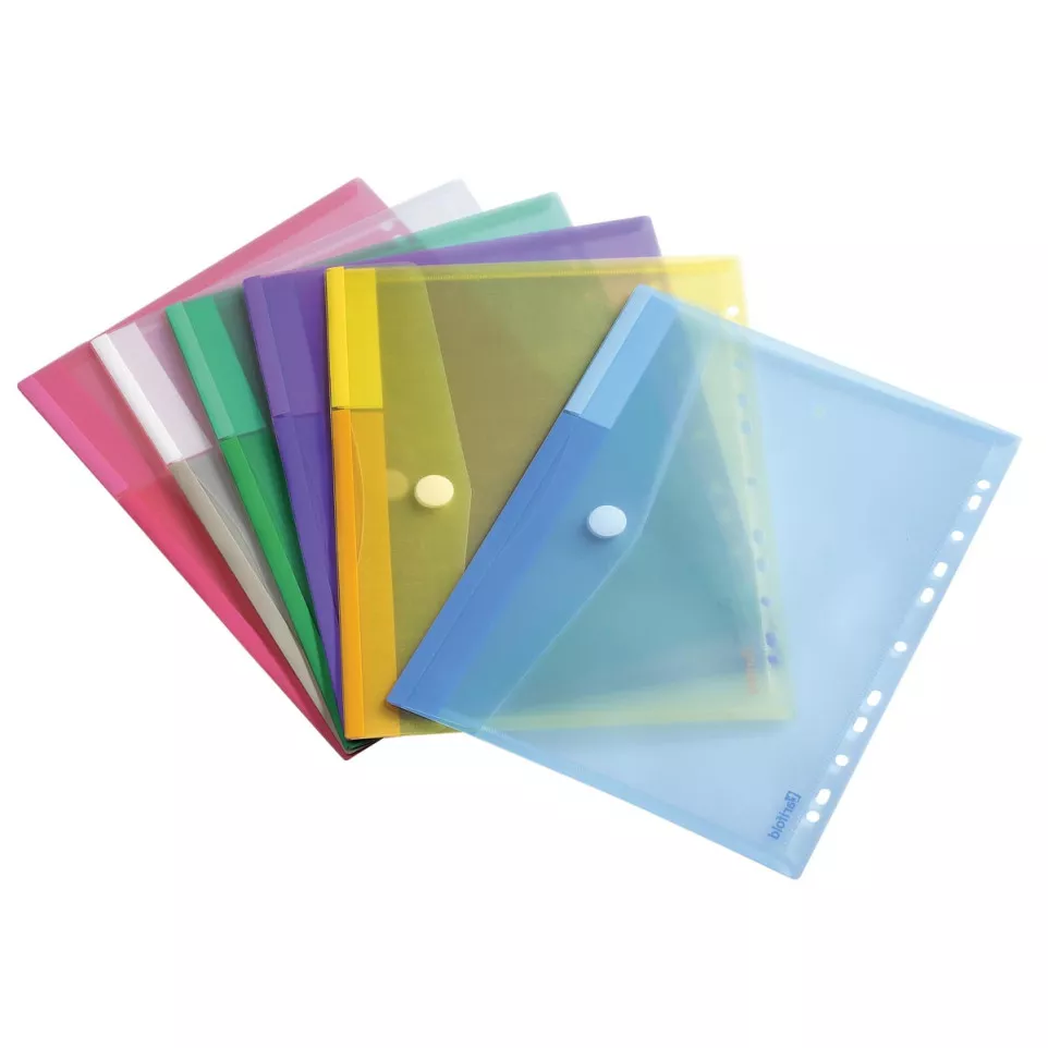 Tarifold assorted color punched pockets