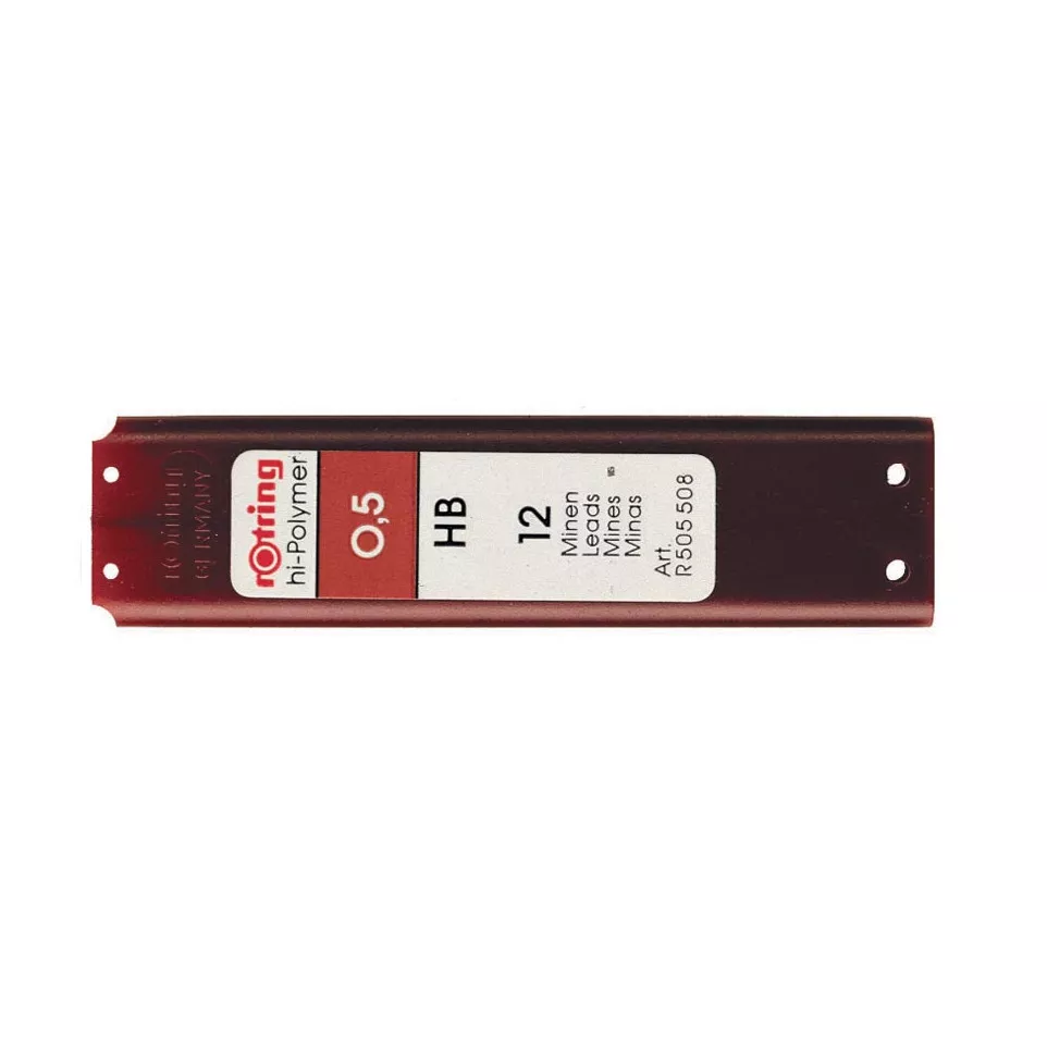 Rotring mines, 0,5 mm, HB, étui de 12...