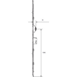 Deurraampomp vaste hoogte 30mm ingang met PZ handgreep hoogte 1000 bereik hoogte 2001-2200mm / pce