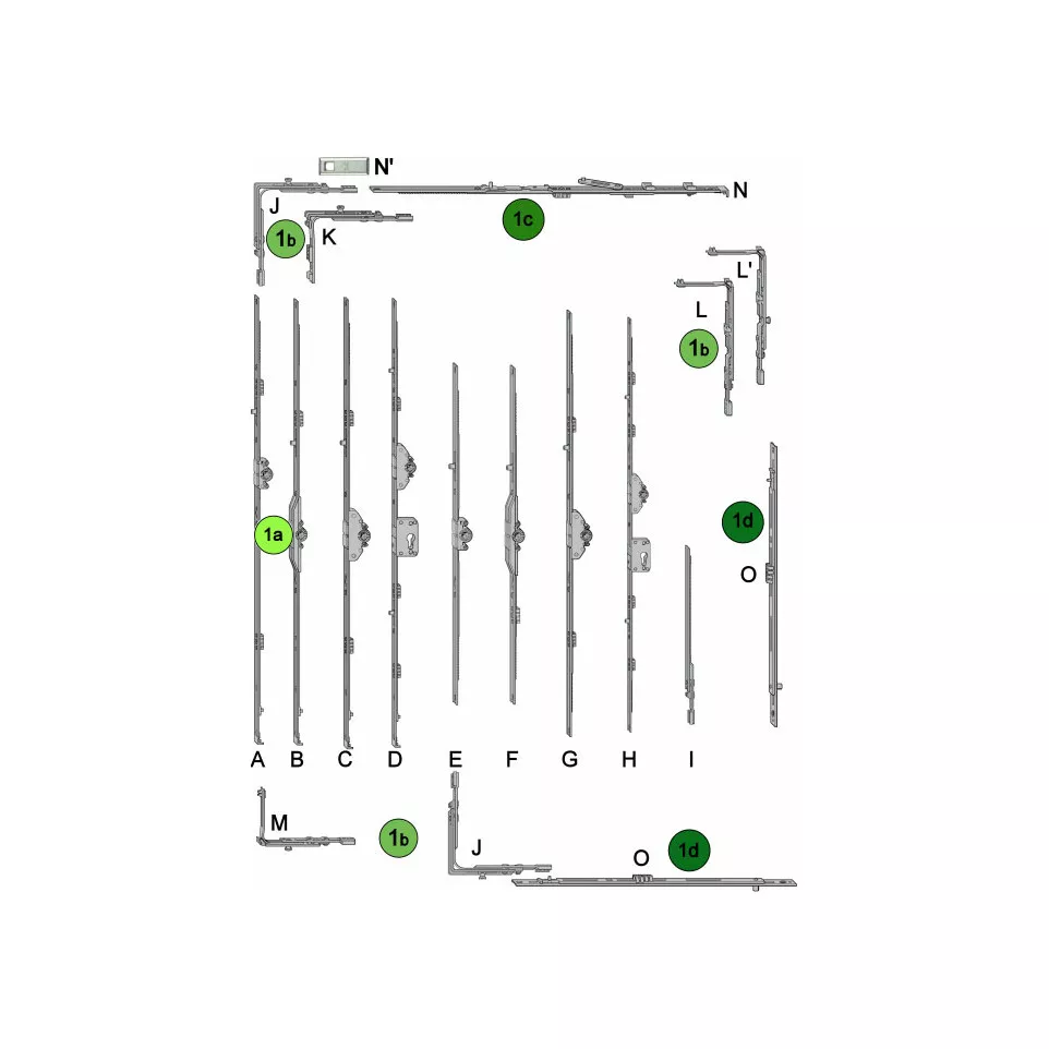 Roto Fixed Height Cremone Bolt for...