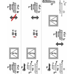 Roto ALU 540i Dummy Stay for Double Casement / pc