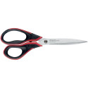 Maped schaar Advanced Softgel, ft 21 cm, rechts, scherpe punt, RVS, zwart/rood, blister van 1 stuk