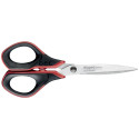 Maped schaar Advanced Softgel, ft 17 cm, rechts, scherpe punt, RVS, zwart/rood, blister van 1 stuk