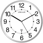Unilux Mai Wave horloge murale, radiopilotée, diamètre 37,5 cm, gris-blanc