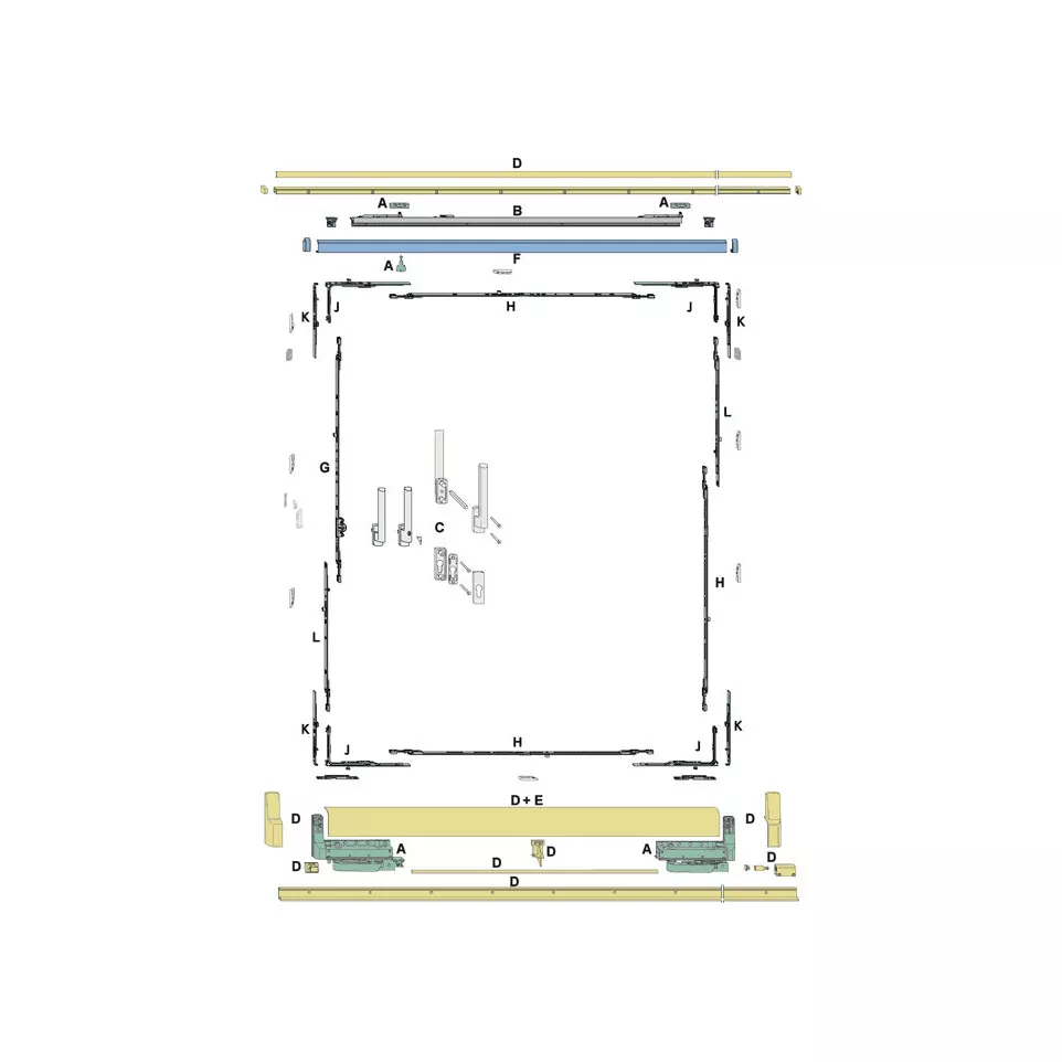Square Spindle and Screw for Double...