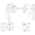 Siegenia SI-LINE Double Handle with Square Spindle and Cylinder Rose White RAL9003 per unit