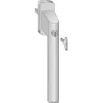 Poignée SI-LINE à carré avec cylindre pour translation PSK100+/PSK130+/PSK160+ 31mm brun RAL8022 / pce