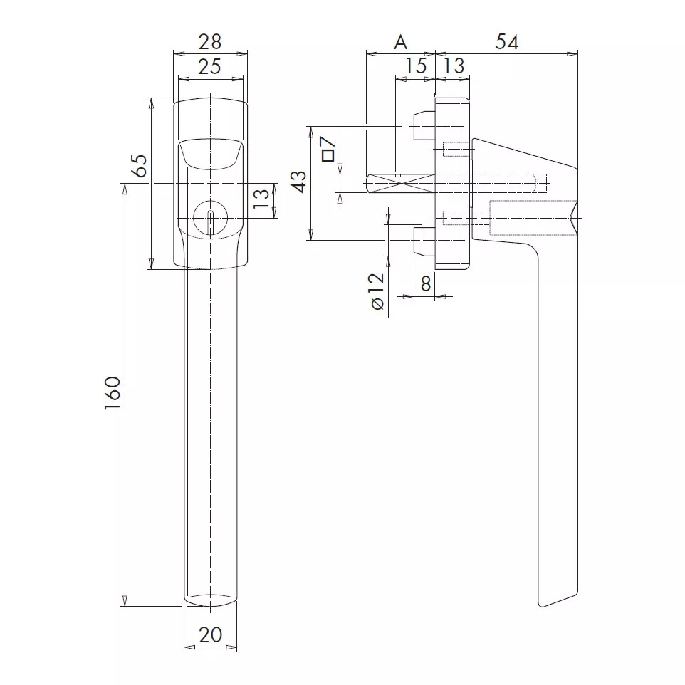 Siegenia SI-LINE Square Spindle...