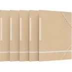 Oxford Touareg A4 Cardboard Folder with Flaps and Elastic, Beige