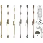 Mécanisme fausse crémone et tringle 1300mm en applique pour oscilo-battant 44 BC/OB blanc laiton / pce