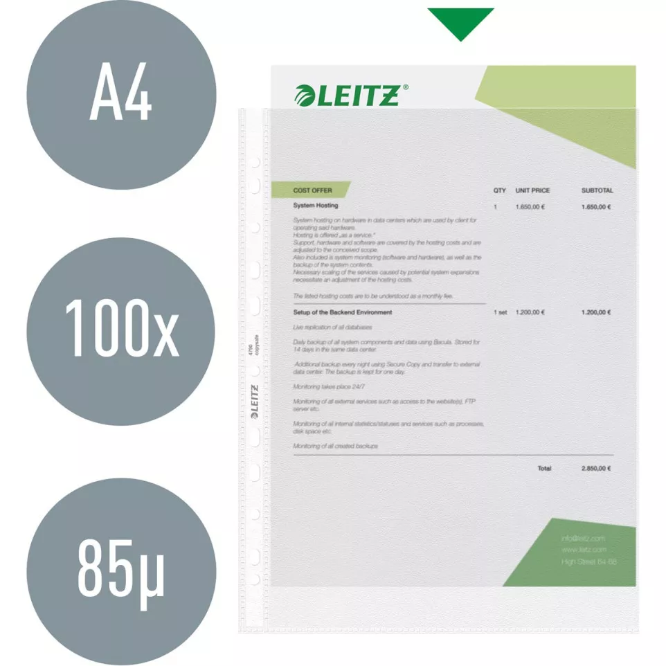 Pochette Leitz Quality A4, fabriquée...
