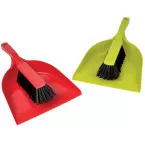 Plastic Dustpan and Brush Set in Assorted Colors