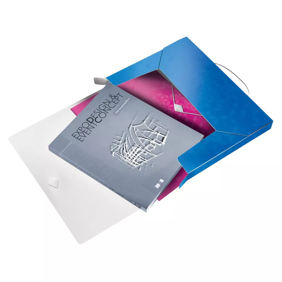 Leitz WOW elastobox ft A4, blauw
