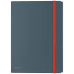 Leitz Cosy Elasticated Folder with 3 Flaps and Press Stud Pocket Polypropylene Grey