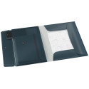 Leitz Cosy elastomap met 3 kleppen, met opbergvak met drukknoppsluiting, uit PP, ft A4, grijs