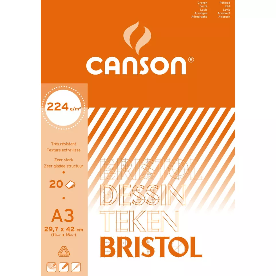 Canson tekenpapier Bristol, 224 g, ft...
