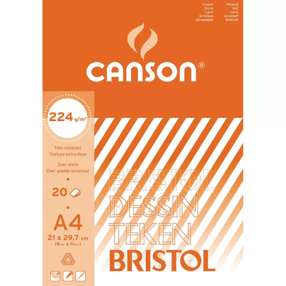 Canson tekenpapier Bristol, 224 g, ft...