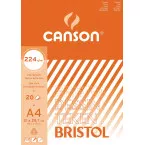 Canson Bristol Drawing Paper Pad A4 21 x 29.7 cm 224 gsm Pack of 20 Sheets