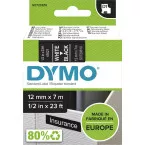 Dymo D1 tape 12 mm, wit op zwart